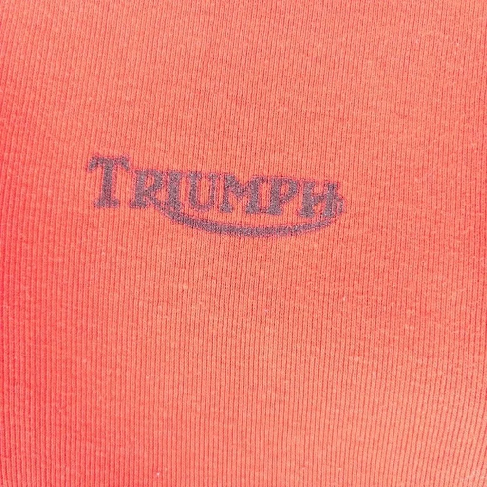Triumph Henley Ribbed Motorcycle‎ Jersey Denver USA Made L Red Vintage 80s Isles